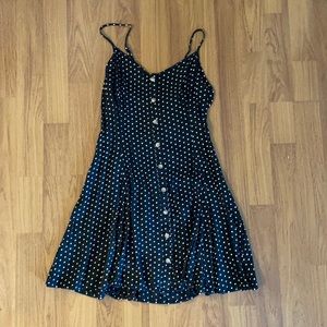 American Eagle navy & white polka dot dress small